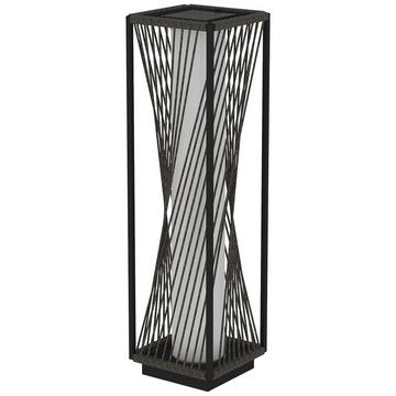 Lampada da terra solare in rattan con sensore di luce 25 LED Lampade solari in stile Boho IP44 Luce solare impermeabile Lampada solare Lampada da esterno Batteria Lanterna solare per giardino Balcone Prato esterno