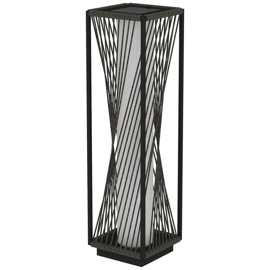 Lampadaire solaire en rotin avec capteur de lumière, 25 LED, style bohème, étanche IP44, lampe solaire d'extérieur, lanterne solaire à batterie pour jardin, balcon, pelouse extérieure, cour Aosom