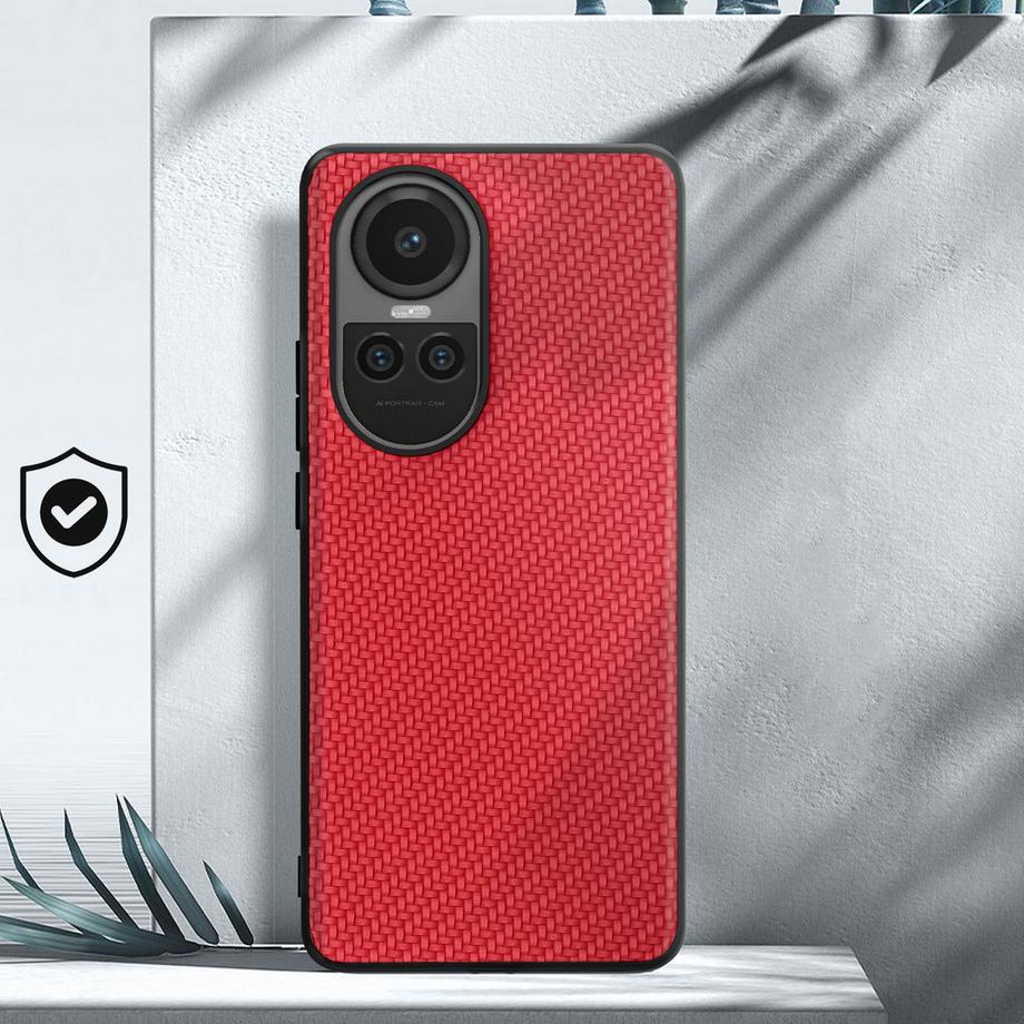 Avizar  Cover Oppo Reno 10/10 Pro rossa carbonio 