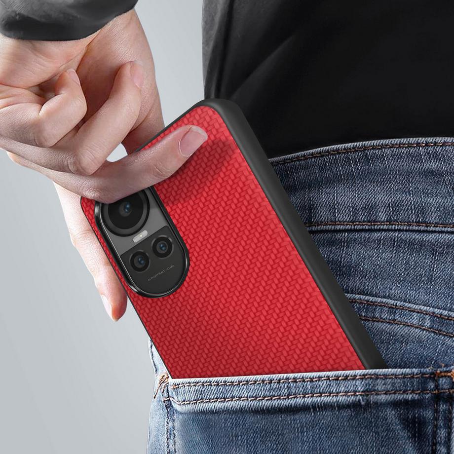 Avizar  Cover Oppo Reno 10/10 Pro rossa carbonio 