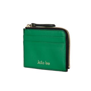 Kate Lee  Porte-cartes avec porte-monnaie zippé en cuir Alois couleur vert 