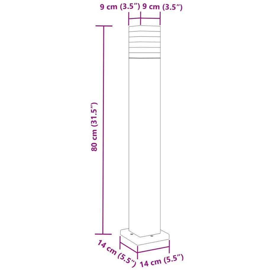 VidaXL lampada da terra per esterni Alluminio  