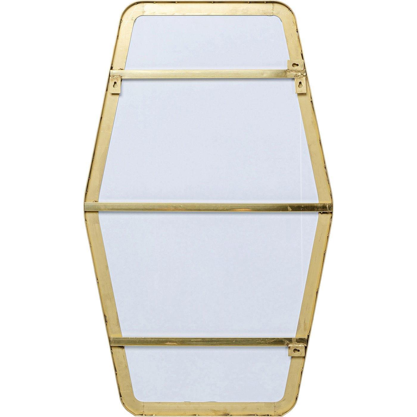 KARE Design Wandspiegel Shape Hexagon Brass 64x95  