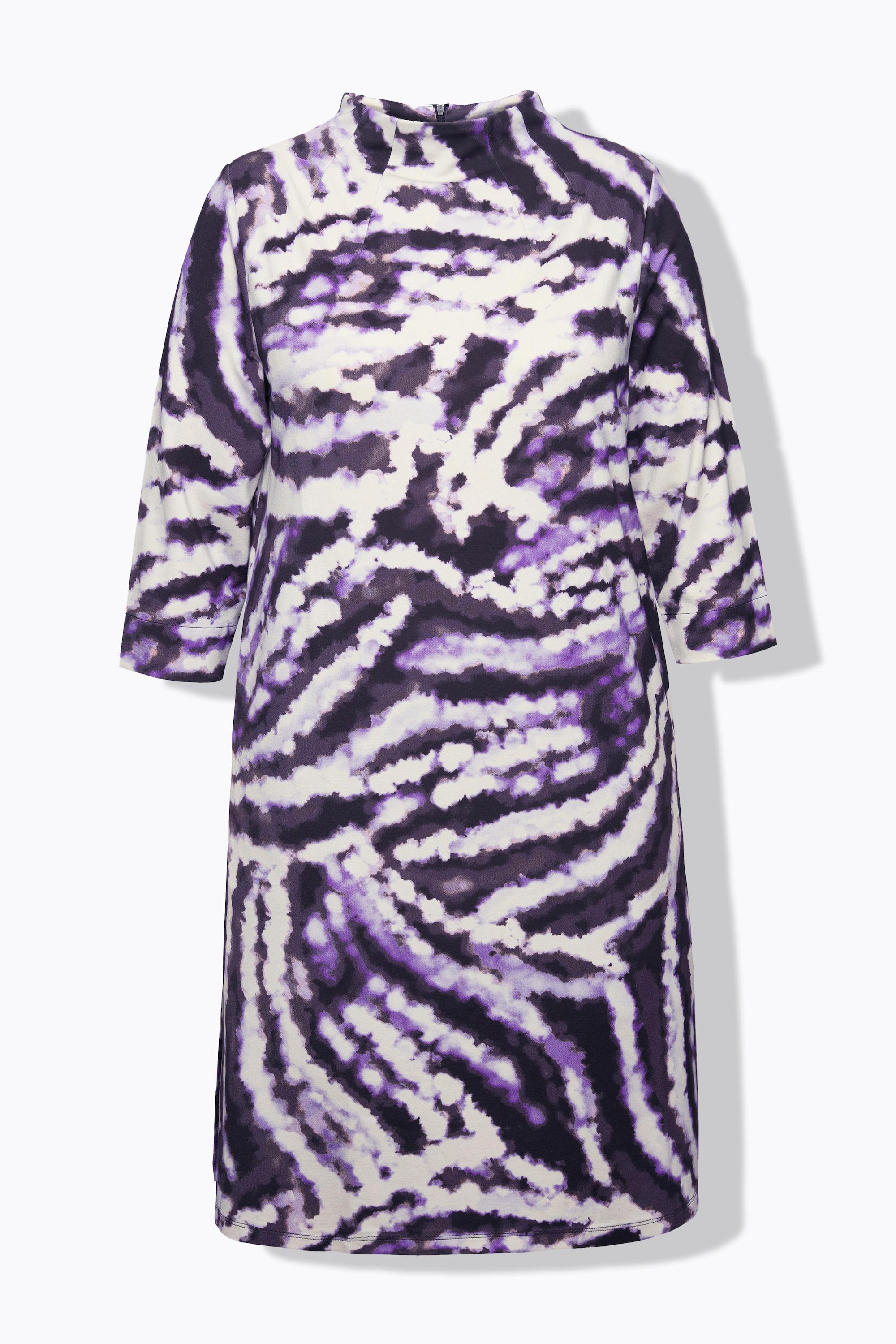 Ulla Popken Abito di felpa Stampa batik Collo alto Maniche 3/4  