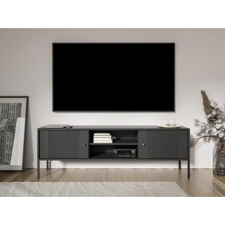 Vente-unique  TV-Möbel mit 2 Türen & 2 Fächern - MDF - Schwarz - DEMASIA 