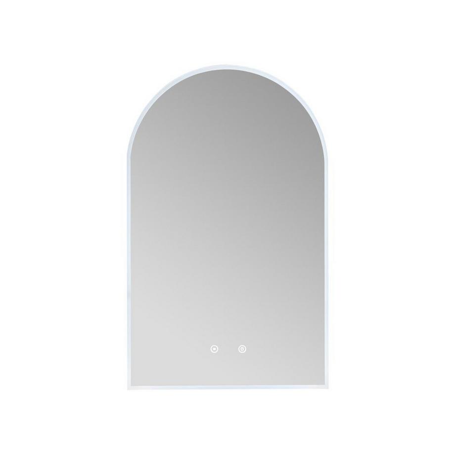 Vente-unique Bogenförmiger Badezimmerspiegel - beschlagfrei - mit LED-Beleuchtung - 50 x 80 cm - ARCADI  