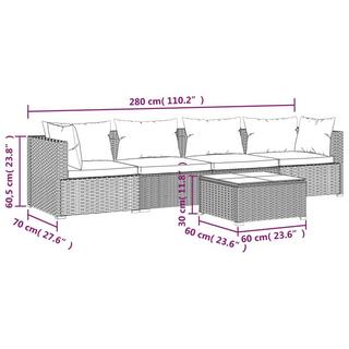 VidaXL Garten-lounge-set poly-rattan  