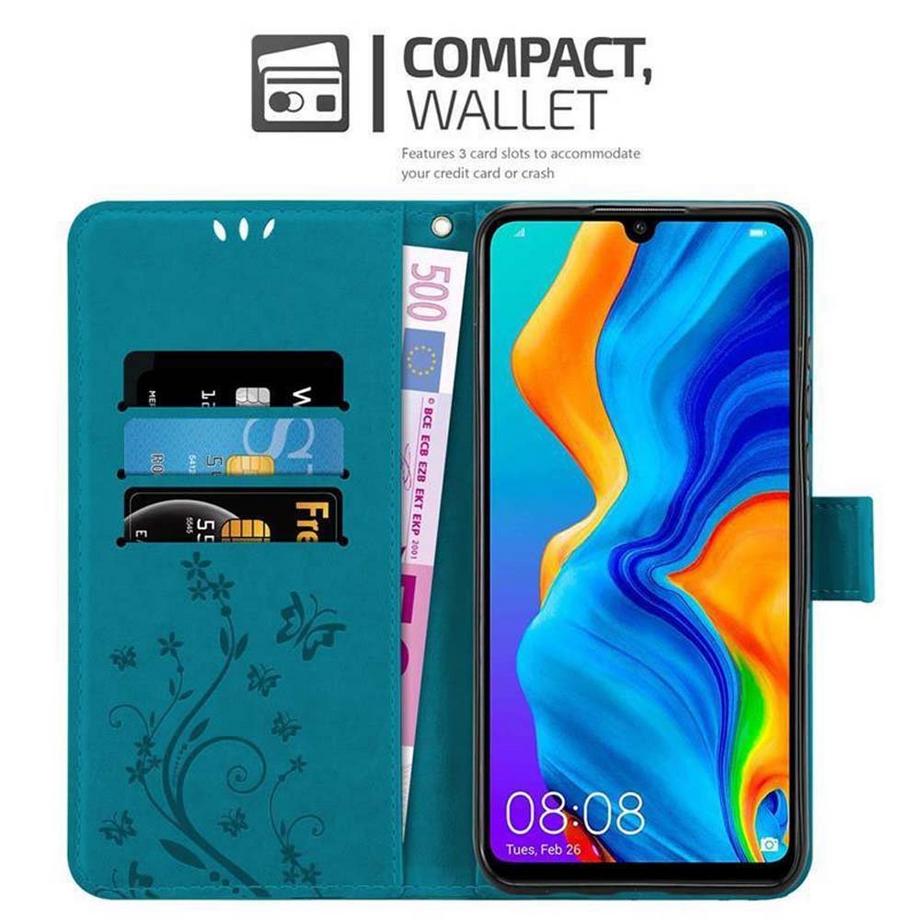 Cadorabo  Hülle für Huawei P30 LITE Blumen Design Magnetverschluss 