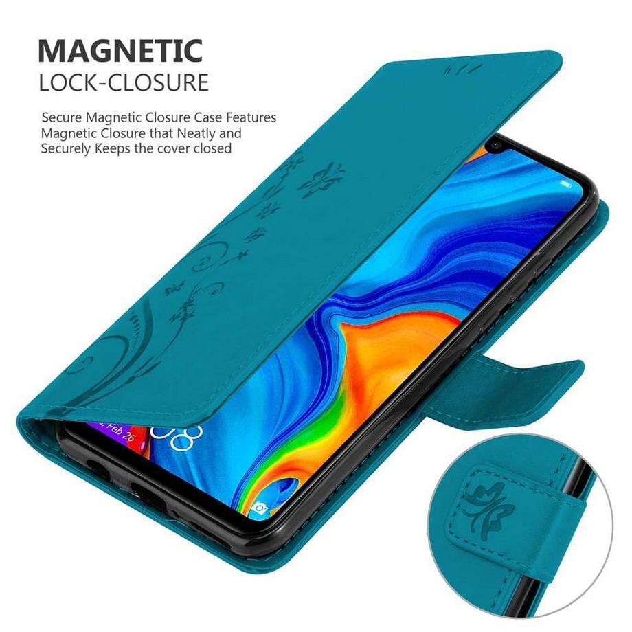 Cadorabo  Hülle für Huawei P30 LITE Blumen Design Magnetverschluss 
