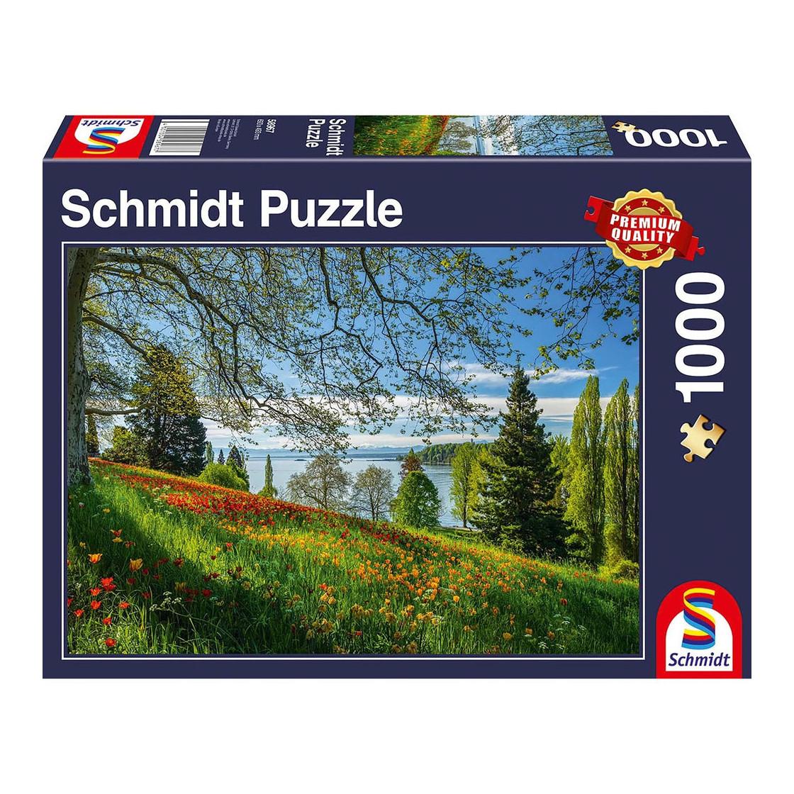 Image of Puzzle Frühlingsallee zur Tulpenblüte, Insel Mainau (1000Teile)