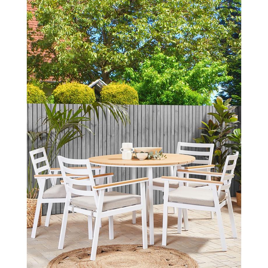 Beliani Set di 4 sedie da giardino con cuscini en Alluminio Moderno CAVOLI  