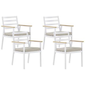 Set di 4 sedie da giardino con cuscini en Alluminio Moderno CAVOLI