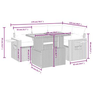 VidaXL Garten sofagarnitur poly-rattan  