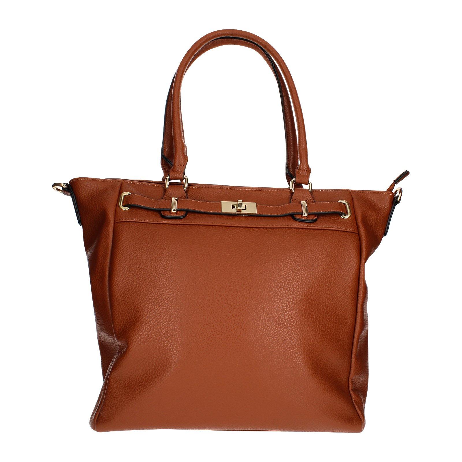 Image of Faux Leather Tragetasche Damen Braun ONE SIZE