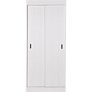 mutoni Armoire à portes coulissantes Rangée Pin Blanc (FSC)  