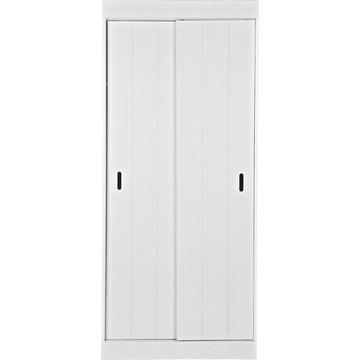 Armoire à portes coulissantes Rangée Pin Blanc (FSC)