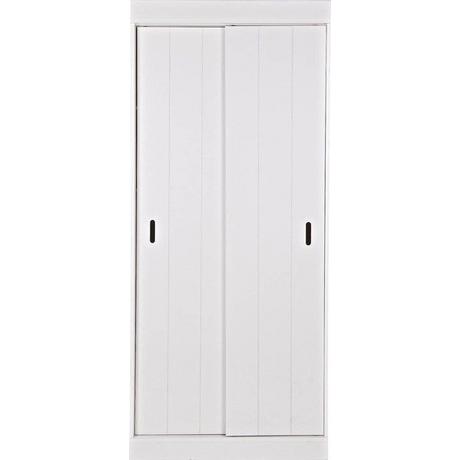 mutoni Armoire à portes coulissantes Rangée Pin Blanc (FSC)  