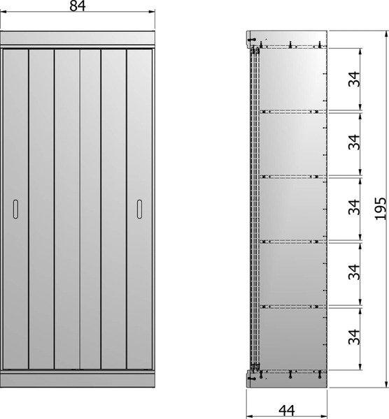 mutoni Armoire à portes coulissantes Rangée Pin Blanc (FSC)  