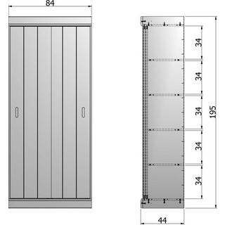 mutoni Armoire à portes coulissantes Rangée Pin Blanc (FSC)  