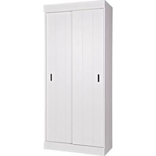 mutoni Armoire à portes coulissantes Rangée Pin Blanc (FSC)  