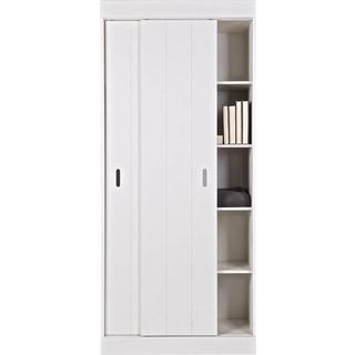 mutoni Armoire à portes coulissantes Rangée Pin Blanc (FSC)  