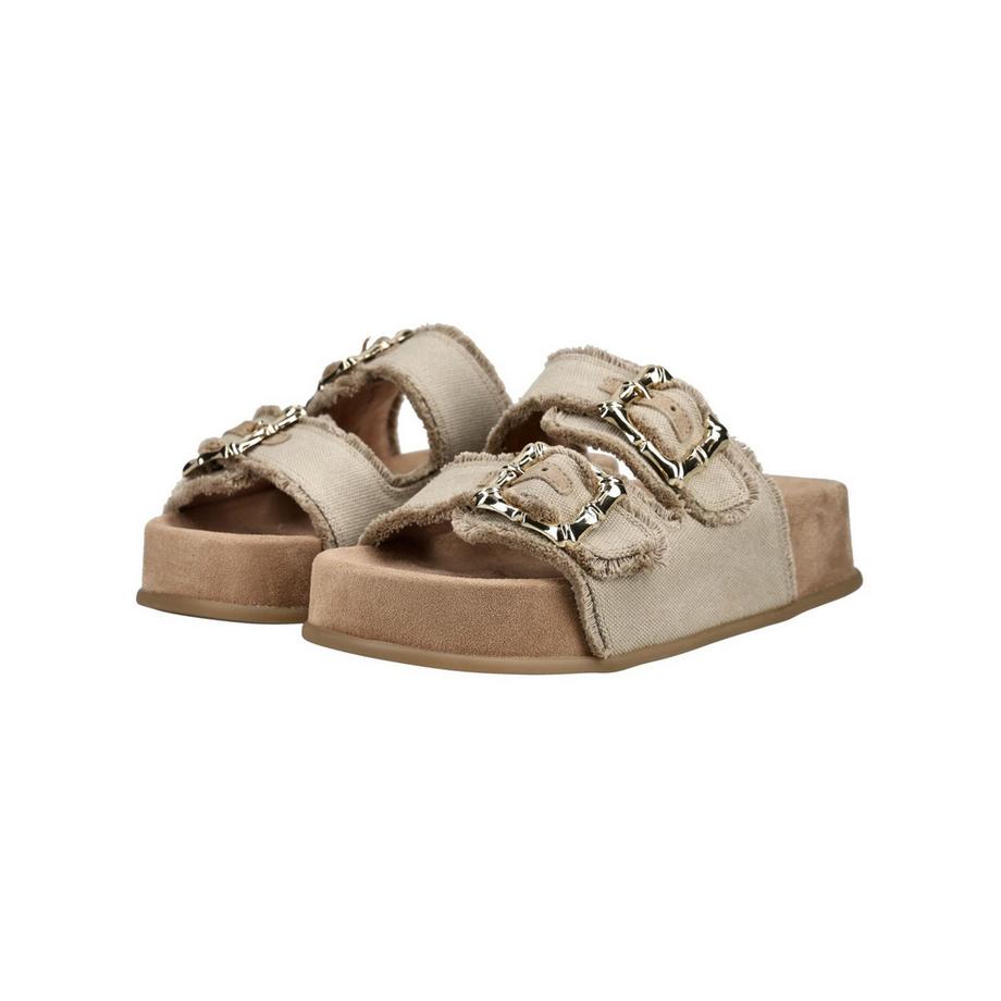 Paul Green Doppel Schnalle Plateau Schlupfsandalen  