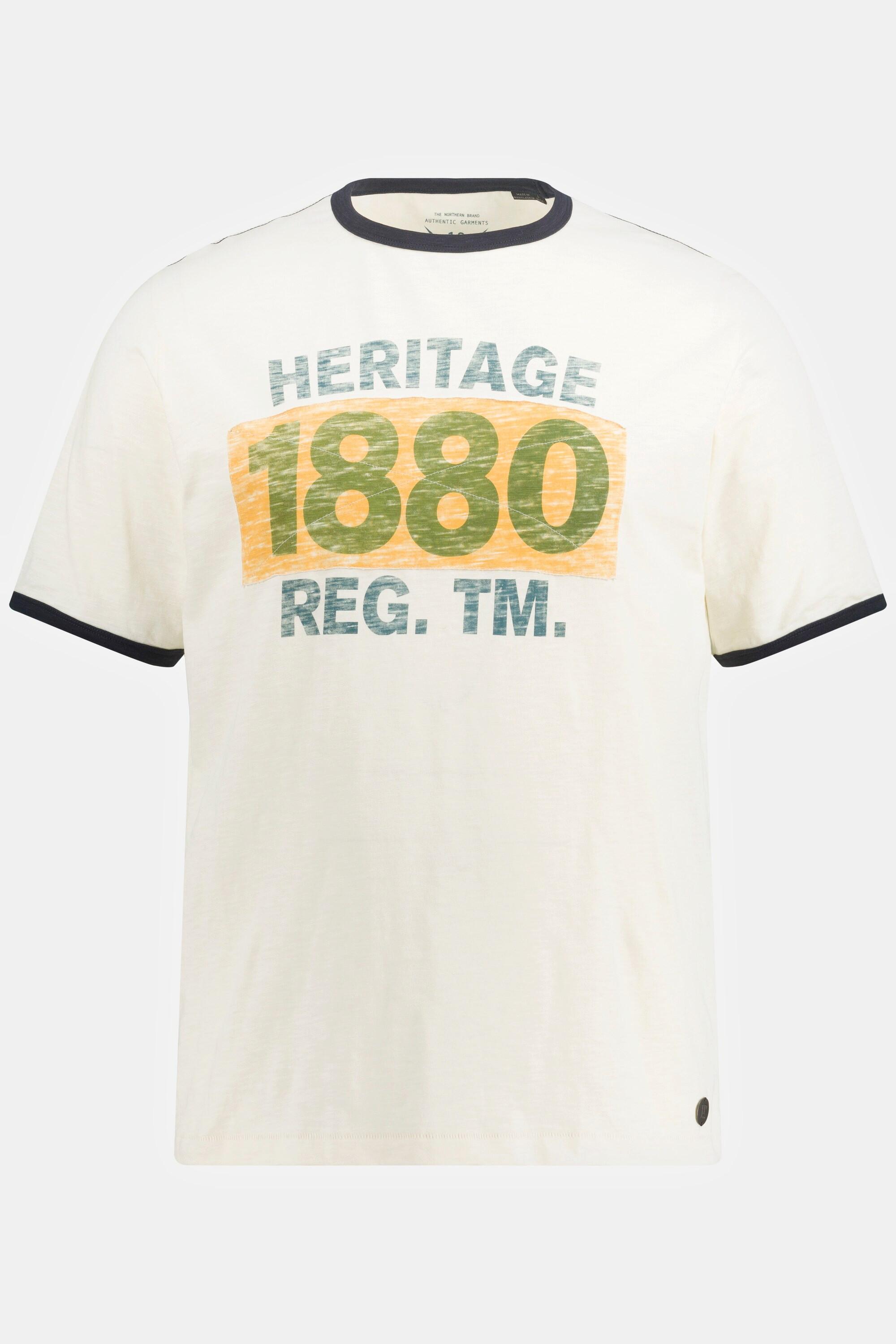 JP1880  T-shirt à manches courtes, jersey flammé, écusson 1880 