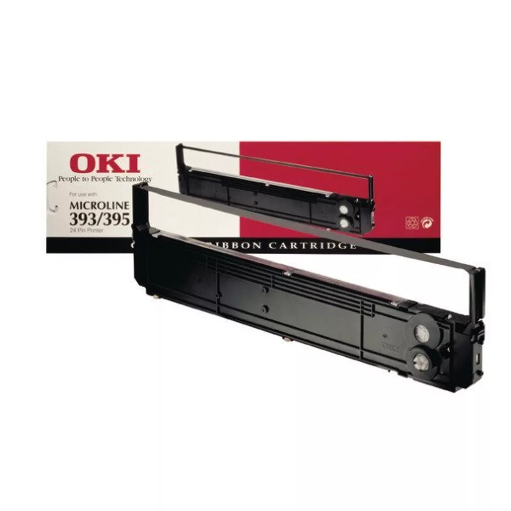 OKI – Farbband Nylon schwarz 09002311 ML 393/395, Schwarz, One Size