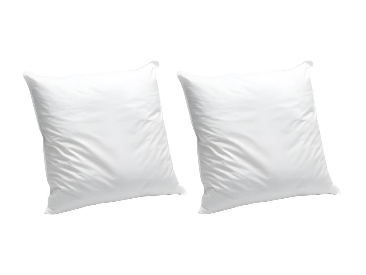 Vente-unique Lot de 2 oreillers en coton bio 60 x 60 cm de NATUREA - 550gr/m2- Blanc - NATURE CONFORT  