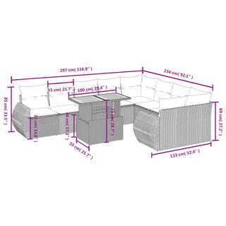 VidaXL Garten sofagarnitur poly-rattan  