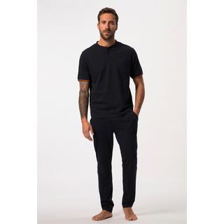 JP1880  Pyjama deux pièces. Pantalon et T-shirt Henley. Jusqu'au 8XL. 