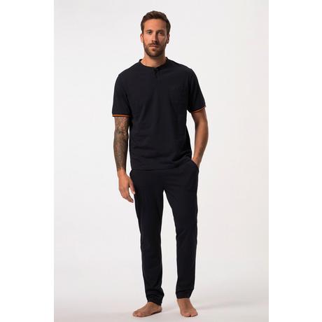 JP1880  Pyjama deux pièces. Pantalon et T-shirt Henley. Jusqu'au 8XL. 