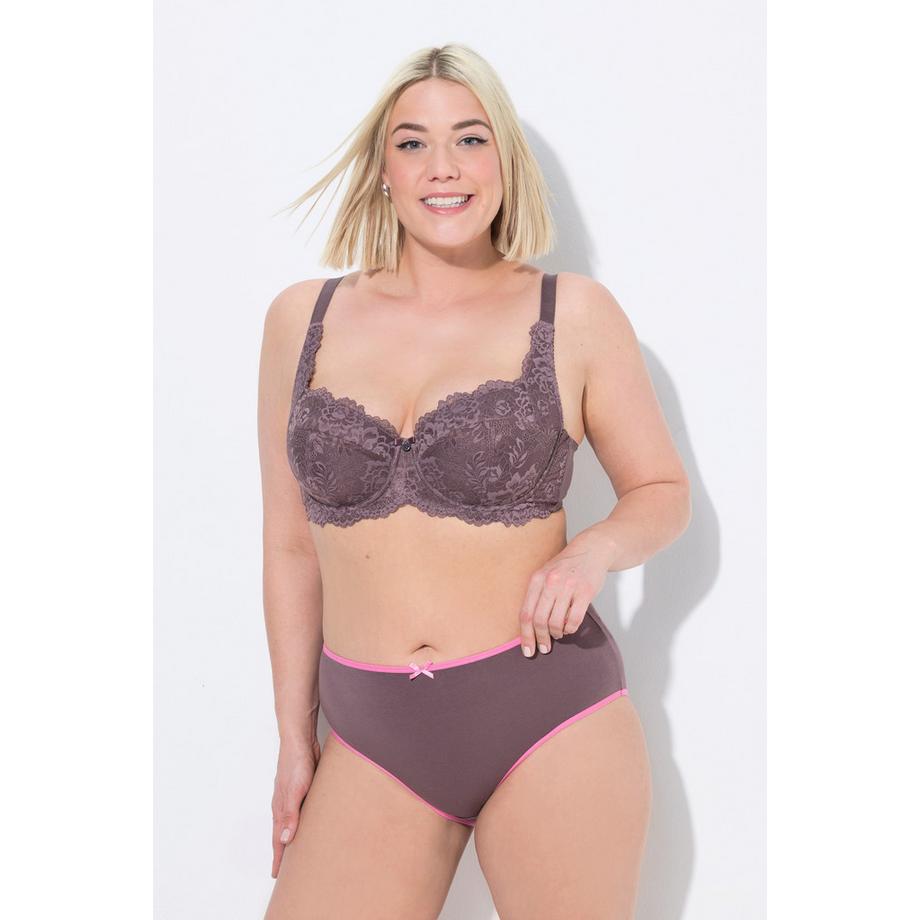 Ulla Popken Slip midi confezione da 5 orli colorati  