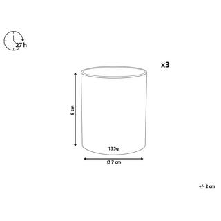 Beliani Lot de 3 bougies parfumées en Cire de soja SHEER JOY  