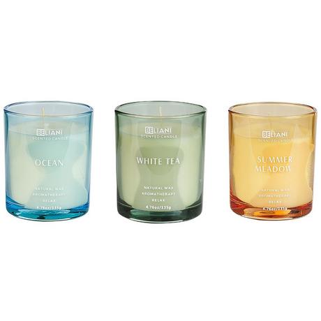 Beliani Set di 3 Candele Profumate en Cera di Soia SHEER JOY  