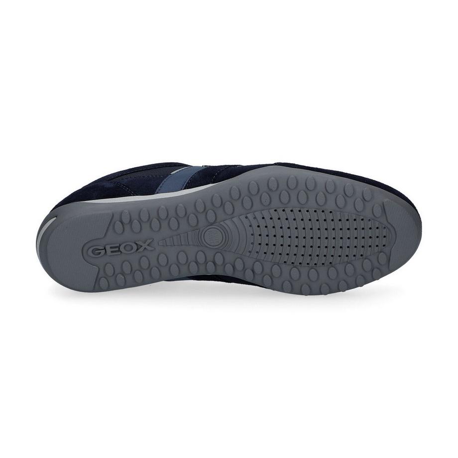 GEOX Wells Baskets Basses en Daim et Textile  