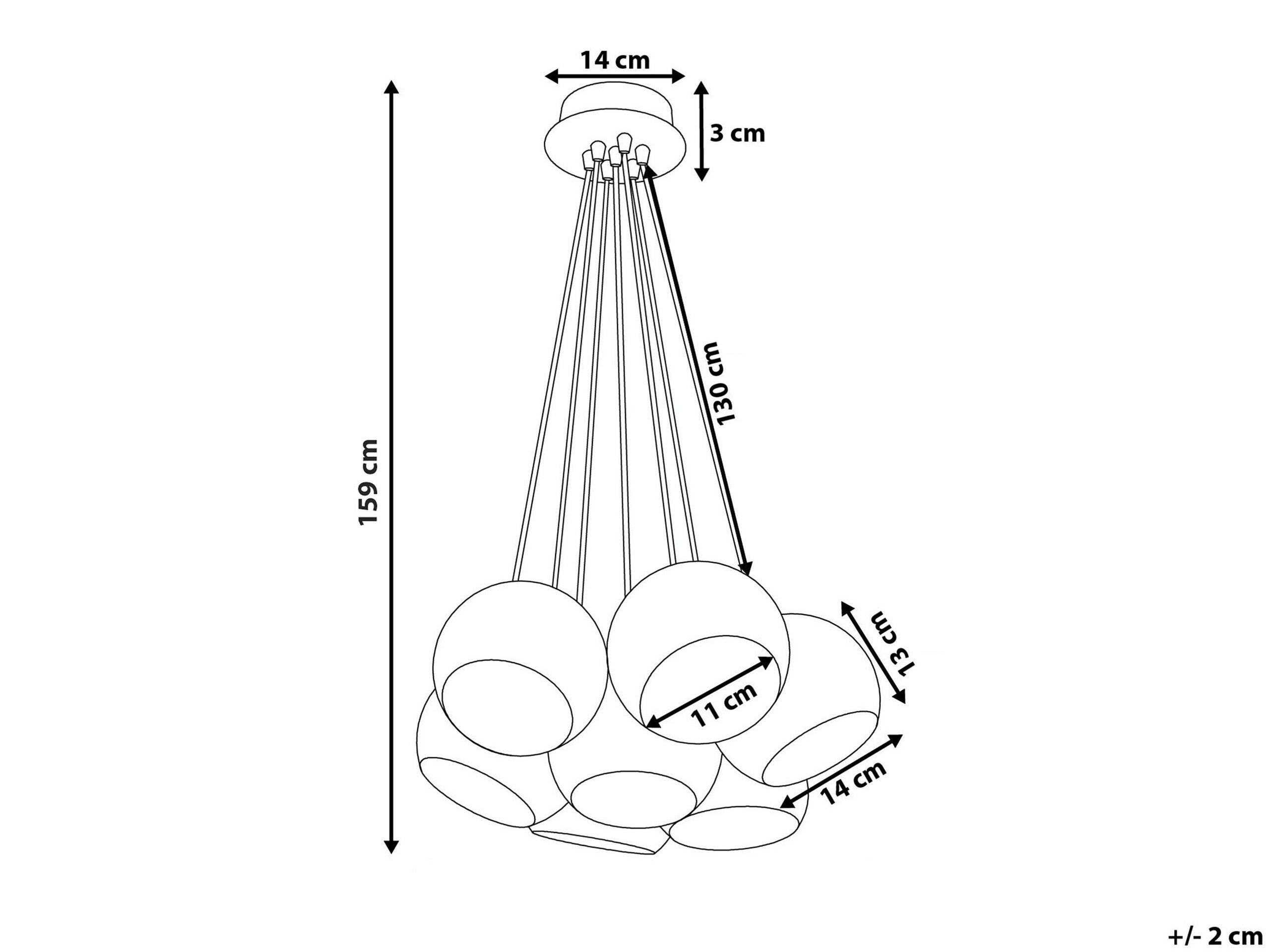 Beliani Lampe suspension en Métal Moderne OLZA  