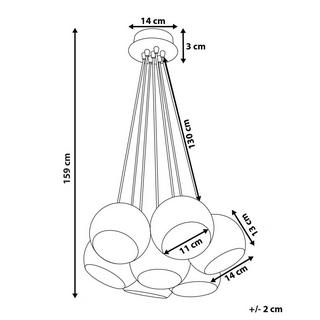 Beliani Lampe suspension en Métal Moderne OLZA  