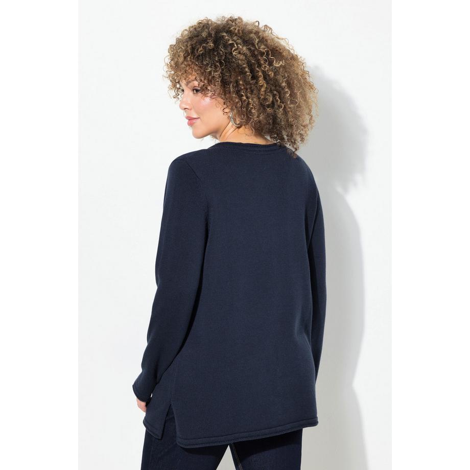 Ulla Popken Pull Étoile Pailletée Col V Manches Longues  