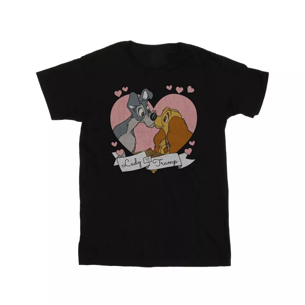Disney - Lady And The Tramp TShirt, für Damen, Schwarz, Größe XL