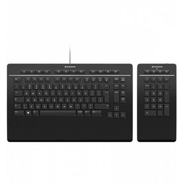 Keyboard Pro with Numpad tastiera USB + RF Wireless + Bluetooth QWERTZ Tedesco Nero