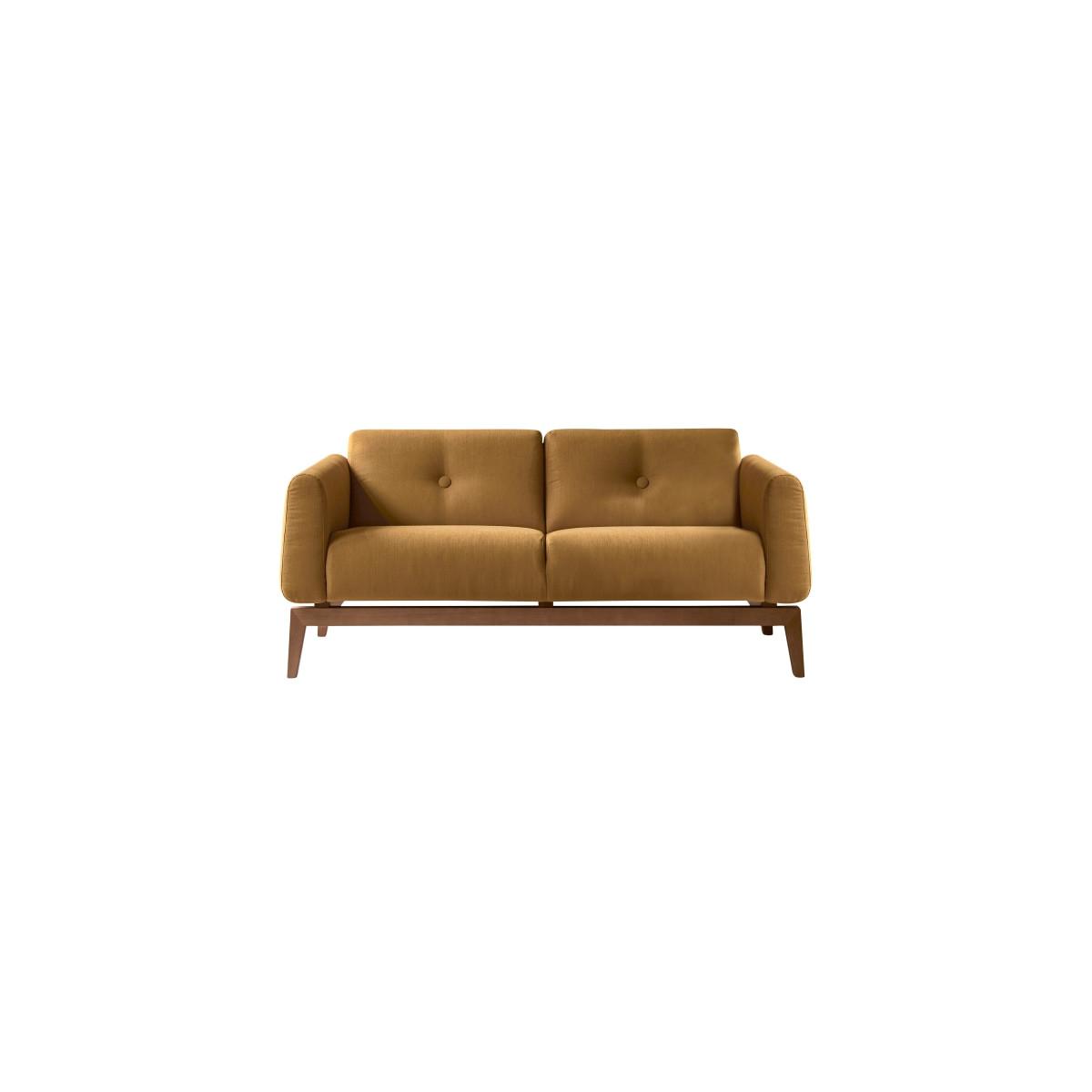 Image of 2-Sitzer-Sofa mit massivem Eichenholzgestell und senffarbenem Stoffbezug Bjorn 2-Sitzer-Sofa mit massivem Eichenholzgestell und senffarbenem Stoffbezug Bjorn
