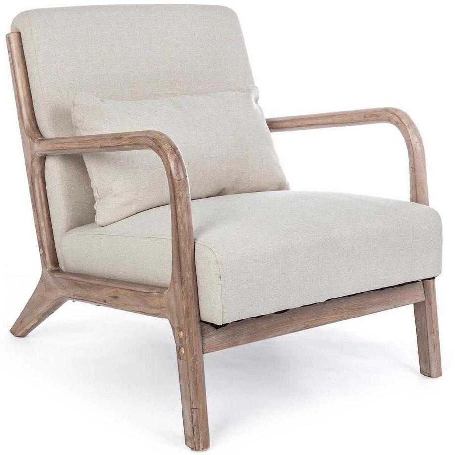 mutoni Fauteuil Ancilla avec coussin beige  