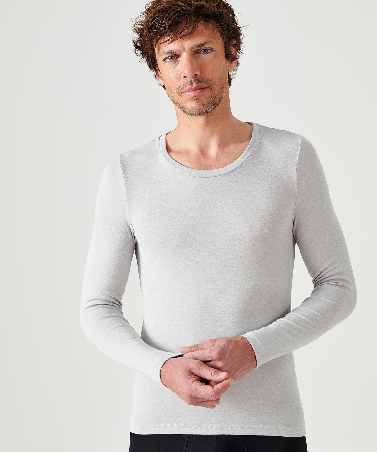 Image of Langärmeliges Shirt Mit Rundhalsausschnitt, Wärmegrad Medium 3. Herren Grau XL