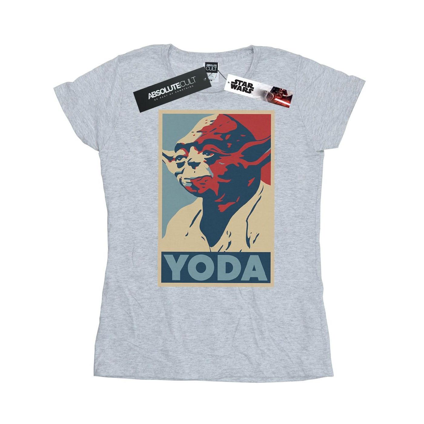 Image of Yoda Poster Tshirt Damen Grau XXL