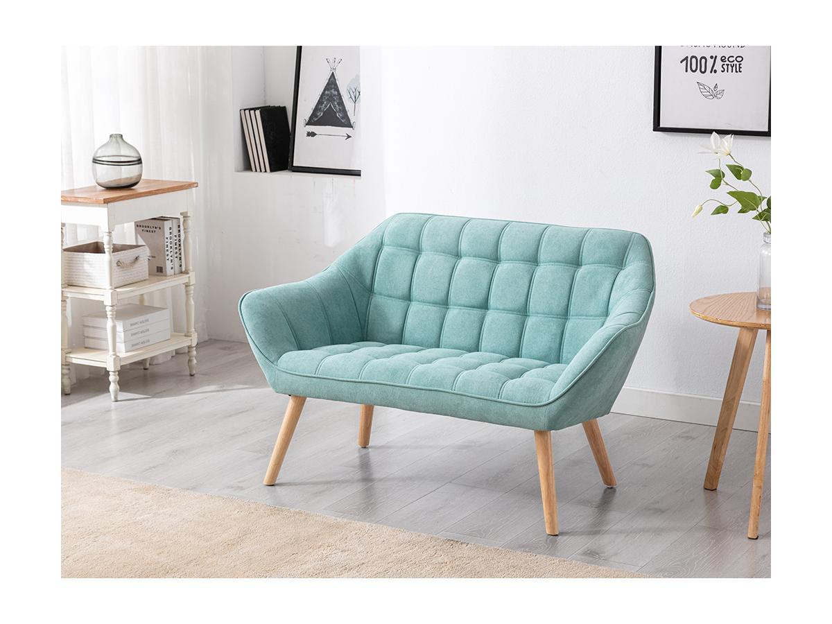 Vente-unique Sofa 2Sitzer Stoff Hellgrün CASERTA  