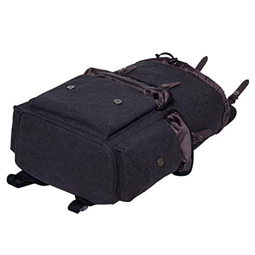 Only-bags.store Canvas Retro Rucksack, Vintage Jagdrucksack Wanderrucksack mit 14 Zoll Laptopfach Backpack für  