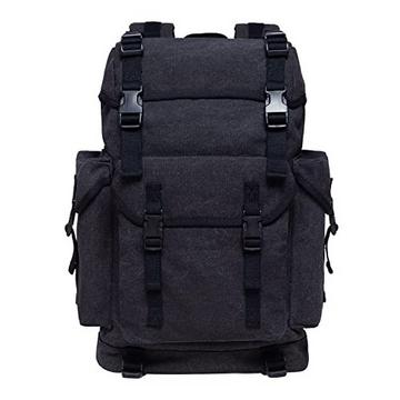 Canvas Retro Rucksack, Vintage Jagdrucksack Wanderrucksack mit 14 Zoll Laptopfach Backpack für