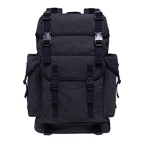 Only-bags.store Canvas Retro Rucksack, Vintage Jagdrucksack Wanderrucksack mit 14 Zoll Laptopfach Backpack für  