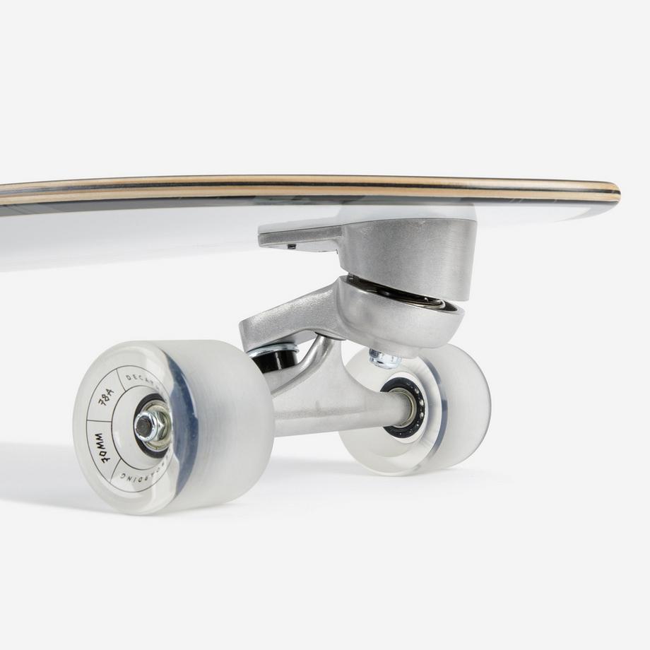 DECATHLON  LONGBOARD SURFSKATE SURFTRAINING 34" WHITE OIL 